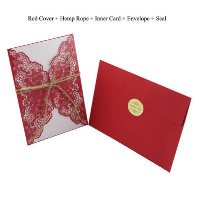 1 vnt. West Cowboy elegantiškos lazeriu pjaustytos vestuvių kvietimų atvirutės su rinkiniais Tuščios žalios spalvos atvirutės Vestuvių dekoravimo vakarėlio reikmenys