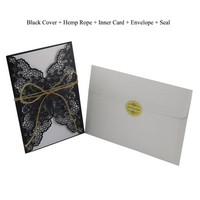 1 vnt. West Cowboy elegantiškos lazeriu pjaustytos vestuvių kvietimų atvirutės su rinkiniais Tuščios žalios spalvos atvirutės Vestuvių dekoravimo vakarėlio reikmenys