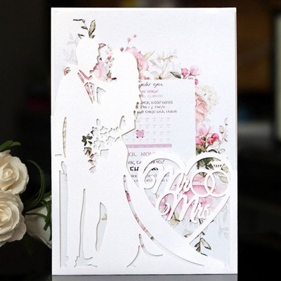 10 tk pulmakutsed pruudi ja peigmehe armastuse südamega Mr MRS mustriga kutsekaart õnnitluskaart peokaunistustarvikud