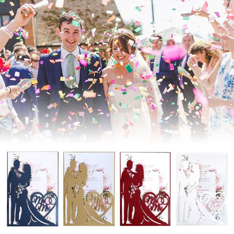 10 tk pulmakutsed pruudi ja peigmehe armastuse südamega Mr MRS mustriga kutsekaart õnnitluskaart peokaunistustarvikud