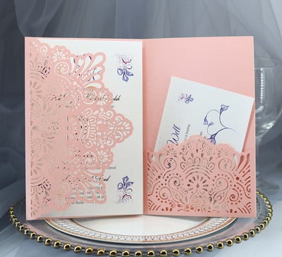 25 tk. Ristimiskutsed Pulmakutse pärlipaberiga Laserlõigatud õnnitluskaart Sünnipäevapeo tarvikud