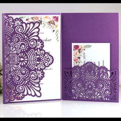 25 tk. Ristimiskutsed Pulmakutse pärlipaberiga Laserlõigatud õnnitluskaart Sünnipäevapeo tarvikud