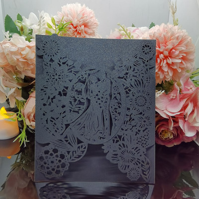 25 tk Pruudi ja peigmehe pulmakutsed Kaart Lilled Kutsetasku Ümbrikud Kaardid Mariage Aastapäeva Peotarbed Teened