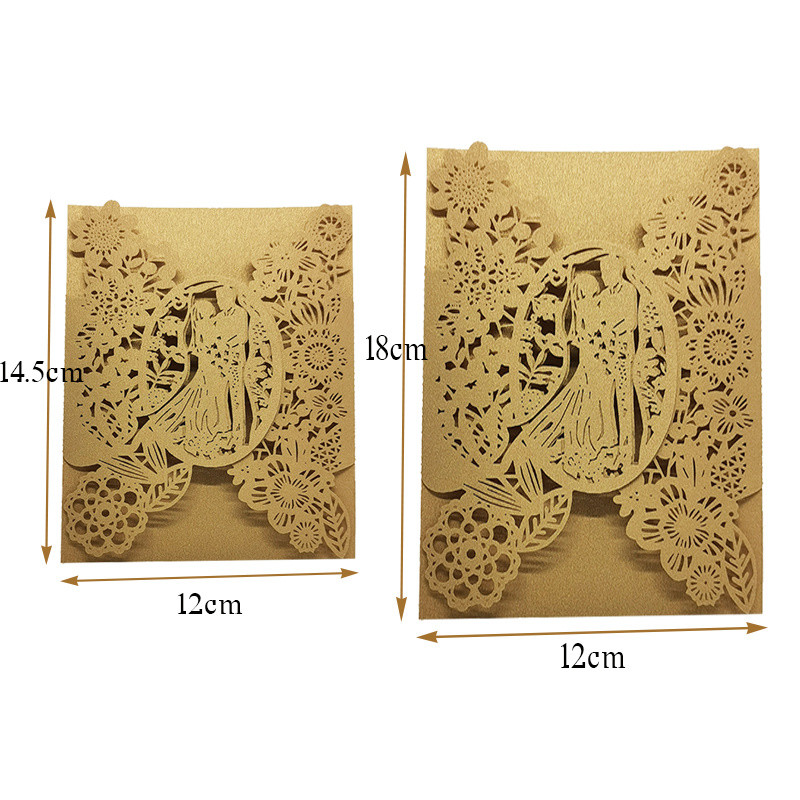 25 tk Pruudi ja peigmehe pulmakutsed Kaart Lilled Kutsetasku Ümbrikud Kaardid Mariage Aastapäeva Peotarbed Teened