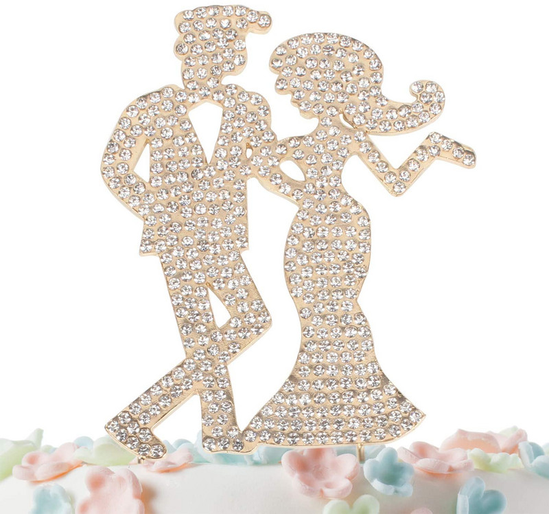 Härra ja proua tordipealsed kividest kristallist metallist armastusest tordikatted, naljakad kuldsed hõbedased katted, kingitused, kihlus