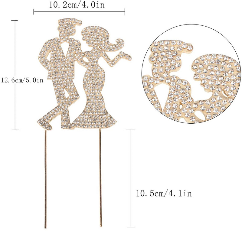 Härra ja proua tordipealsed kividest kristallist metallist armastusest tordikatted, naljakad kuldsed hõbedased katted, kingitused, kihlus