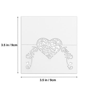 50 бр. Лазерно изрязана маса във формата на сърце Карта с име Картичка за място Сватба, Рожден Ден Декорация Услуга