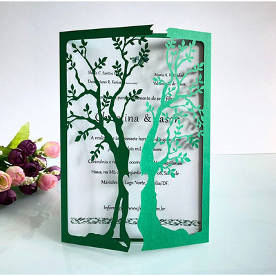 25 tk avokaadopuust pulmakutse pulmakutse pärlipaberiga laserlõigatud pruudi ja peigmehe kutsega õnnitluskaardid peovarud