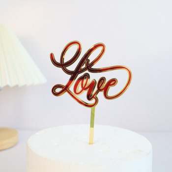Big Red Love Wedding & Engagement Party Cake Toppers Acrylic Love Topper Cake Day of Valentine\'s Day for Wedding Party Cake Toppers