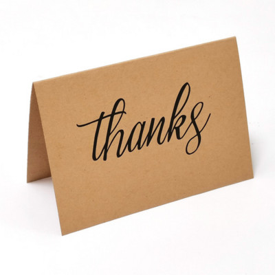 Pakiranje od 10 komada Kraft papirna zahvalnica, velika 4 x 6 inčna kartica za poslovne bilješke, savršena za čestitke za diplomu Baby Shower vjenčanje