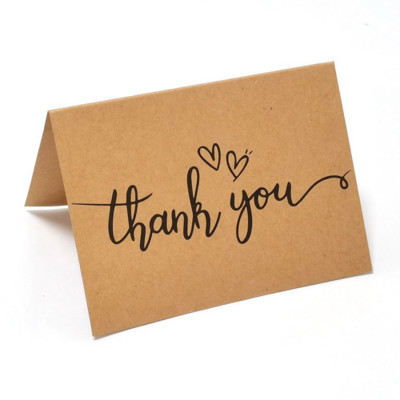 Pakiranje od 10 komada Kraft papirna zahvalnica, velika 4 x 6 inčna kartica za poslovne bilješke, savršena za čestitke za diplomu Baby Shower vjenčanje