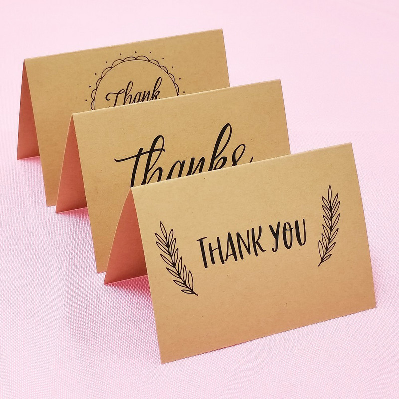Pakiranje od 10 komada Kraft papirna zahvalnica, velika 4 x 6 inčna kartica za poslovne bilješke, savršena za čestitke za diplomu Baby Shower vjenčanje
