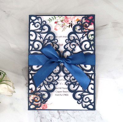 Προσκλητήρια γάμου 25 τμχ Glitter χαρτί με θήκη για φάκελο με κάρτα Προσαρμοσμένη Maraige Μπομπονιέρες βάπτισης για πάρτι γενεθλίων Mariage