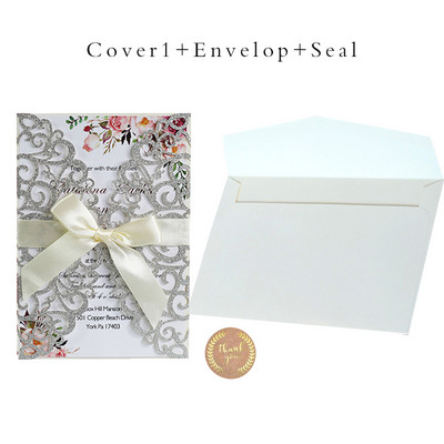 Προσκλητήρια γάμου 25 τμχ Glitter χαρτί με θήκη για φάκελο με κάρτα Προσαρμοσμένη Maraige Μπομπονιέρες βάπτισης για πάρτι γενεθλίων Mariage