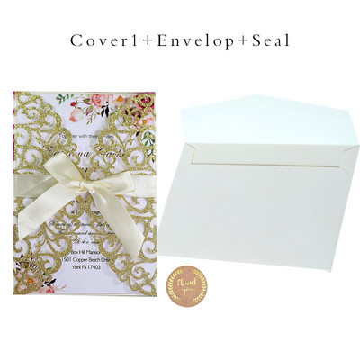 Προσκλητήρια γάμου 25 τμχ Glitter χαρτί με θήκη για φάκελο με κάρτα Προσαρμοσμένη Maraige Μπομπονιέρες βάπτισης για πάρτι γενεθλίων Mariage