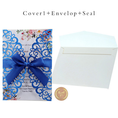 Προσκλητήρια γάμου 25 τμχ Glitter χαρτί με θήκη για φάκελο με κάρτα Προσαρμοσμένη Maraige Μπομπονιέρες βάπτισης για πάρτι γενεθλίων Mariage