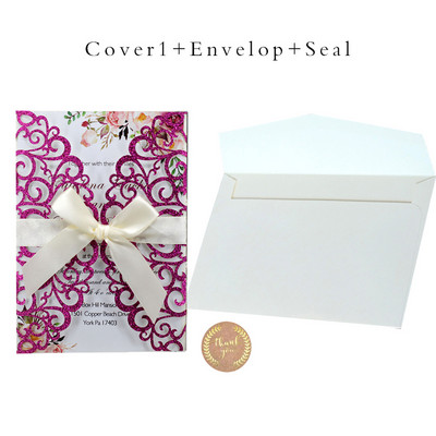 Προσκλητήρια γάμου 25 τμχ Glitter χαρτί με θήκη για φάκελο με κάρτα Προσαρμοσμένη Maraige Μπομπονιέρες βάπτισης για πάρτι γενεθλίων Mariage