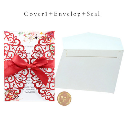 Προσκλητήρια γάμου 25 τμχ Glitter χαρτί με θήκη για φάκελο με κάρτα Προσαρμοσμένη Maraige Μπομπονιέρες βάπτισης για πάρτι γενεθλίων Mariage