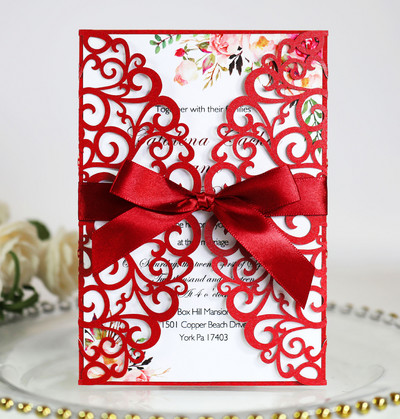 Προσκλητήρια γάμου 25 τμχ Glitter χαρτί με θήκη για φάκελο με κάρτα Προσαρμοσμένη Maraige Μπομπονιέρες βάπτισης για πάρτι γενεθλίων Mariage