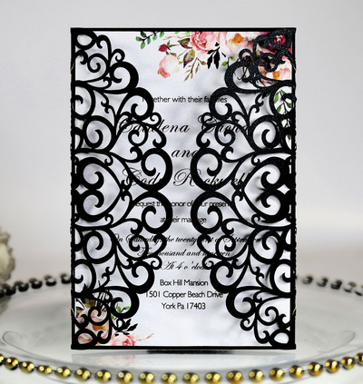 Προσκλητήρια γάμου 25 τμχ Glitter χαρτί με θήκη για φάκελο με κάρτα Προσαρμοσμένη Maraige Μπομπονιέρες βάπτισης για πάρτι γενεθλίων Mariage