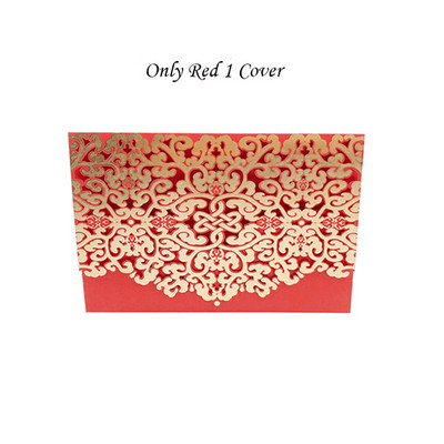 1vnt Auksinė Balta Raudona Prabangi Flora Lazeriu kirpti vestuvių kvietimai Kortelės Elegantiški vestuvių vokai Renginio vakarėlio vestuvių dekoravimas