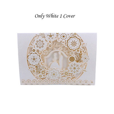 1vnt Auksinė Balta Raudona Prabangi Flora Lazeriu kirpti vestuvių kvietimai Kortelės Elegantiški vestuvių vokai Renginio vakarėlio vestuvių dekoravimas