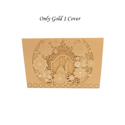 1vnt Auksinė Balta Raudona Prabangi Flora Lazeriu kirpti vestuvių kvietimai Kortelės Elegantiški vestuvių vokai Renginio vakarėlio vestuvių dekoravimas