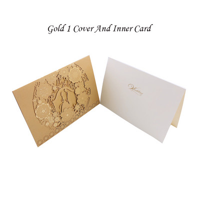 1vnt Auksinė Balta Raudona Prabangi Flora Lazeriu kirpti vestuvių kvietimai Kortelės Elegantiški vestuvių vokai Renginio vakarėlio vestuvių dekoravimas