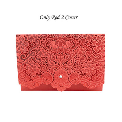 1vnt Auksinė Balta Raudona Prabangi Flora Lazeriu kirpti vestuvių kvietimai Kortelės Elegantiški vestuvių vokai Renginio vakarėlio vestuvių dekoravimas