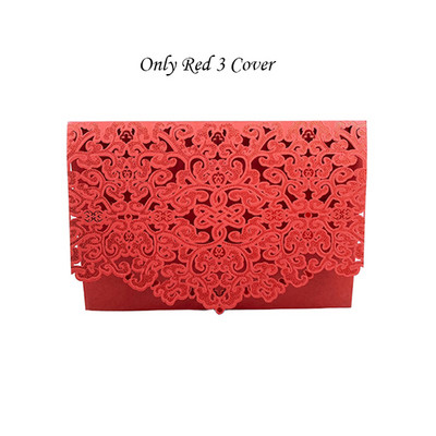 1vnt Auksinė Balta Raudona Prabangi Flora Lazeriu kirpti vestuvių kvietimai Kortelės Elegantiški vestuvių vokai Renginio vakarėlio vestuvių dekoravimas