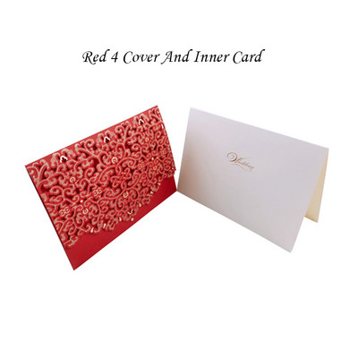 1vnt Auksinė Balta Raudona Prabangi Flora Lazeriu kirpti vestuvių kvietimai Kortelės Elegantiški vestuvių vokai Renginio vakarėlio vestuvių dekoravimas