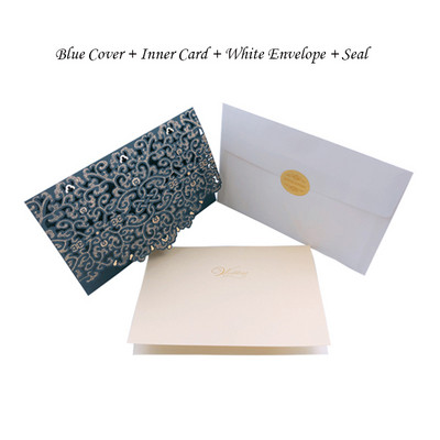 1vnt Auksinė Balta Raudona Prabangi Flora Lazeriu kirpti vestuvių kvietimai Kortelės Elegantiški vestuvių vokai Renginio vakarėlio vestuvių dekoravimas