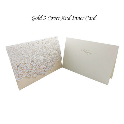 1vnt Auksinė Balta Raudona Prabangi Flora Lazeriu kirpti vestuvių kvietimai Kortelės Elegantiški vestuvių vokai Renginio vakarėlio vestuvių dekoravimas
