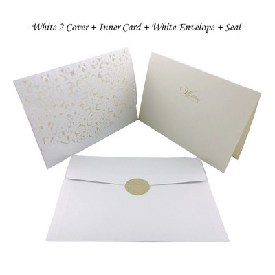 1vnt Auksinė Balta Raudona Prabangi Flora Lazeriu kirpti vestuvių kvietimai Kortelės Elegantiški vestuvių vokai Renginio vakarėlio vestuvių dekoravimas