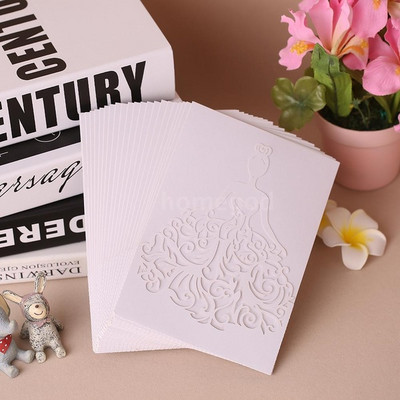 50 tk Kümme värvi tüdruku pulmakutse laserlõikega tüdruku sünnipäevaks Valikuline ümbrik, sisemine kaart, kohandatud peotarbed