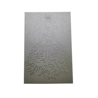 50 tk Kümme värvi tüdruku pulmakutse laserlõikega tüdruku sünnipäevaks Valikuline ümbrik, sisemine kaart, kohandatud peotarbed