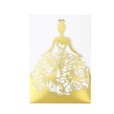 50 tk Kümme värvi tüdruku pulmakutse laserlõikega tüdruku sünnipäevaks Valikuline ümbrik, sisemine kaart, kohandatud peotarbed