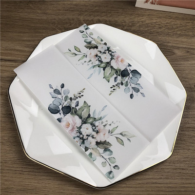 10X roheline Burgundia roosa lilleline vellum pulmakutsed Läbipaistev kaart pruutpaari sünnipäevapeoks Quinceanera kutsed