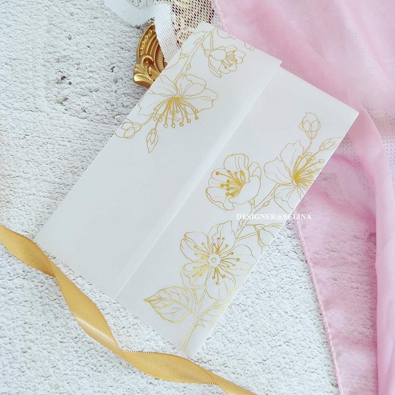 10X roheline Burgundia roosa lilleline vellum pulmakutsed Läbipaistev kaart pruutpaari sünnipäevapeoks Quinceanera kutsed