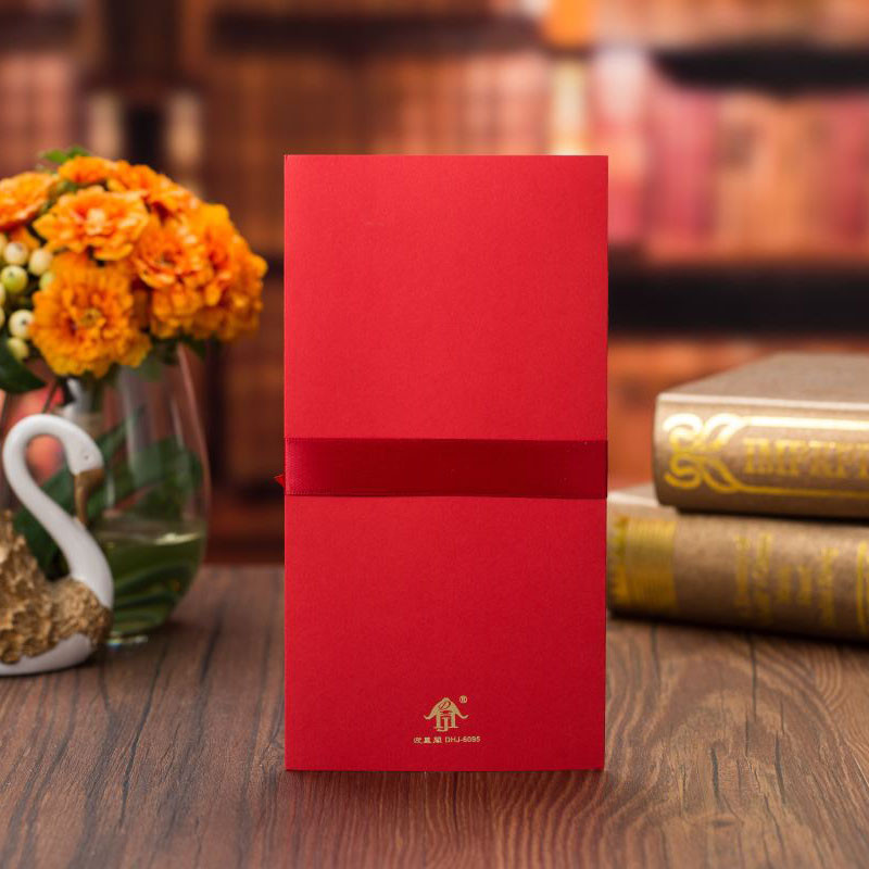 1 τμχ Δείγμα Κόκκινη Κόψιμο με Λέιζερ Προσκλητήρια Γάμου Ευχετήριες κάρτες Τριαντάφυλλο Καρδιά με Φάκελους Κορδέλας Διακόσμηση Μπομπονιέρα Γάμου