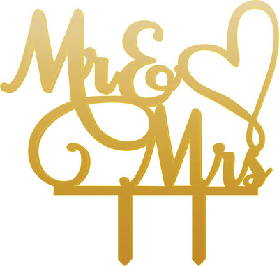 4 Χρώματα Ακρυλικό Mr and Mrs Cake Topper Party Favors Γαμήλια τούρτα Διακόσμηση Αναλώσιμα Αξεσουάρ ψησίματος Διακοσμητικά επετείου