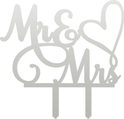 4 Χρώματα Ακρυλικό Mr and Mrs Cake Topper Party Favors Γαμήλια τούρτα Διακόσμηση Αναλώσιμα Αξεσουάρ ψησίματος Διακοσμητικά επετείου