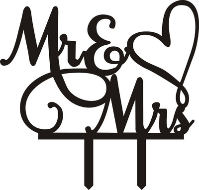 4 Χρώματα Ακρυλικό Mr and Mrs Cake Topper Party Favors Γαμήλια τούρτα Διακόσμηση Αναλώσιμα Αξεσουάρ ψησίματος Διακοσμητικά επετείου