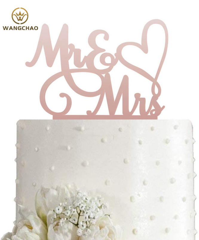 4 Χρώματα Ακρυλικό Mr and Mrs Cake Topper Party Favors Γαμήλια τούρτα Διακόσμηση Αναλώσιμα Αξεσουάρ ψησίματος Διακοσμητικά επετείου
