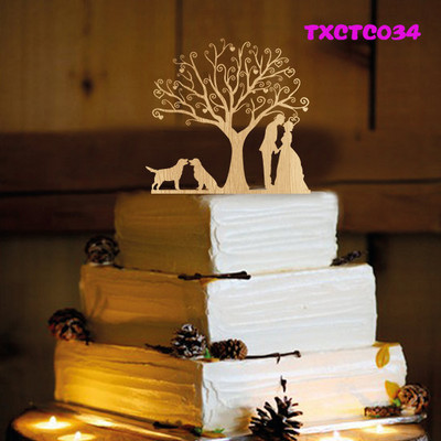 Segastiilis mustast akrüülist pruudi ja peigmehe siluett lemmiklooma kassi härra ja proua topperidega pulmakoogi kaunistamiseks