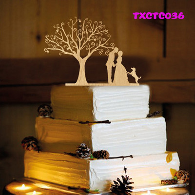 Segastiilis mustast akrüülist pruudi ja peigmehe siluett lemmiklooma kassi härra ja proua topperidega pulmakoogi kaunistamiseks