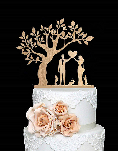 Segastiilis mustast akrüülist pruudi ja peigmehe siluett lemmiklooma kassi härra ja proua topperidega pulmakoogi kaunistamiseks