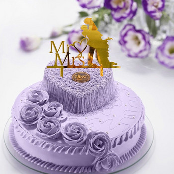 Парти за годишнина от сватба Топер за торта Акрилни златни топери за торта Честит рожден ден Консумативи за парти Декорации за торти Рекламни артикули