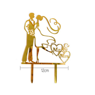 Επέτειος γάμου Τούρτα για πάρτι Ακρυλικό χρυσό κάλυμμα για τούρτες Χρόνια πολλά Προμήθειες για πάρτι Διακοσμήσεις τούρτας Διαφημιστικά είδη