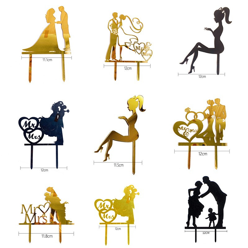 Επέτειος γάμου Τούρτα για πάρτι Ακρυλικό χρυσό κάλυμμα για τούρτες Χρόνια πολλά Προμήθειες για πάρτι Διακοσμήσεις τούρτας Διαφημιστικά είδη